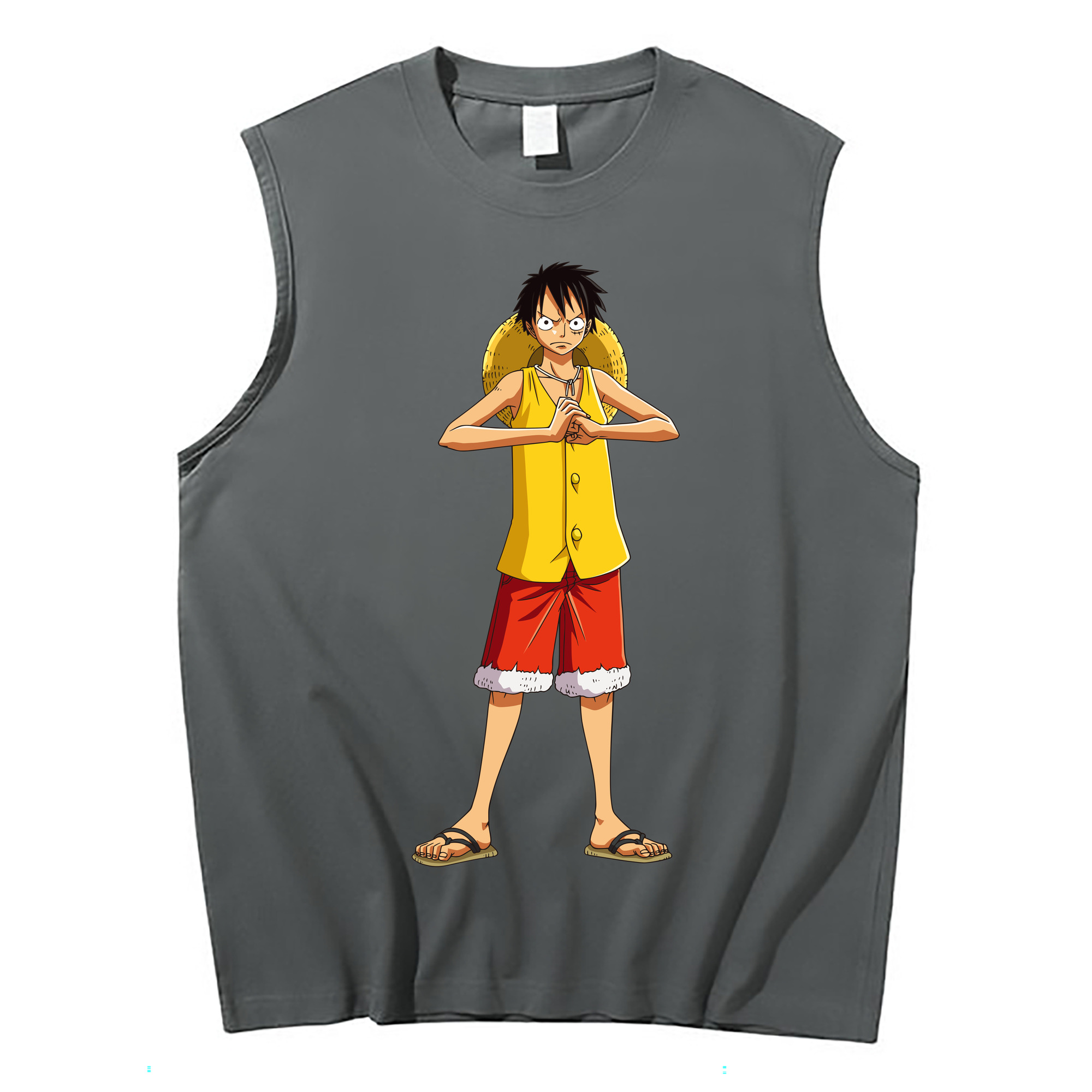 ワンピース モンキー・D・ルフィ ONE PIECE Monkey D. Luffy コットン100％タンクトップ（フロントプリント）
